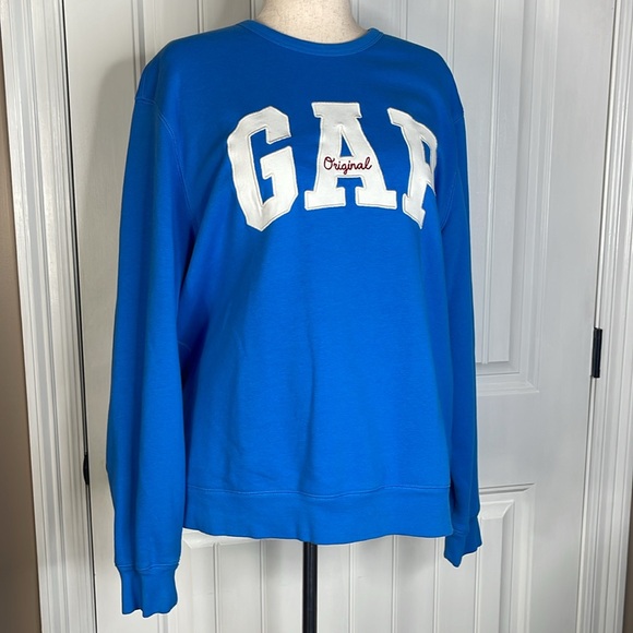 Gap Original Logo Pullover Sweatshirt Men’s Size XL Color Brezy blue - Picture 6 of 9